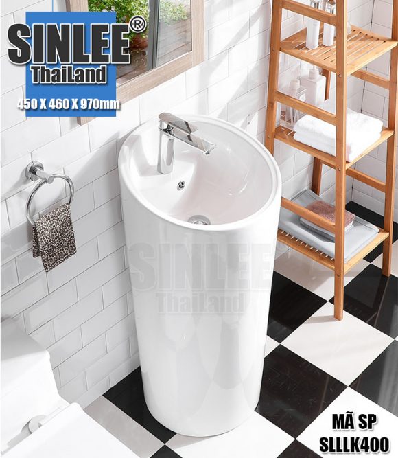 LAVABO SỨ KHỐI ĐỨNG TRÒN SINLEE THAILAND – SLLKD430 | Đại lý vòi nước